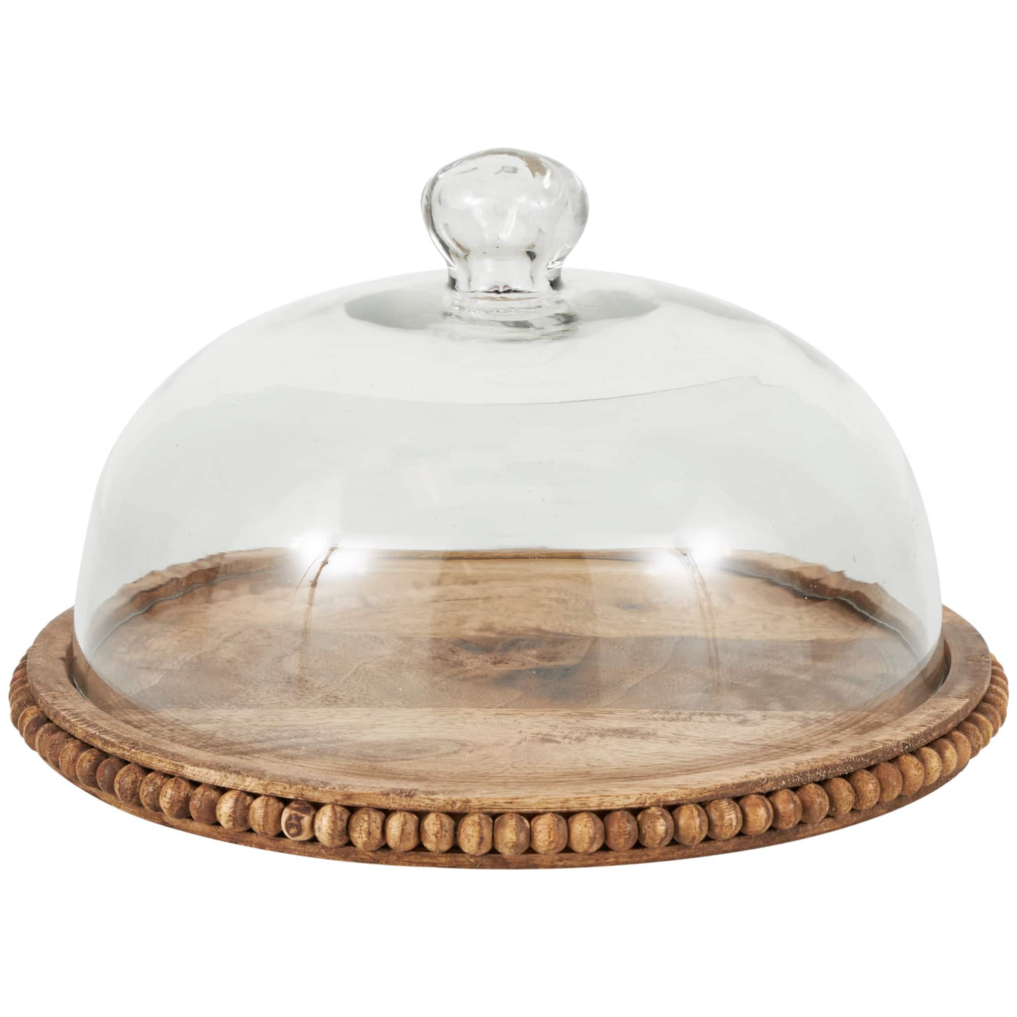 11" Brown Wood Cake Stand